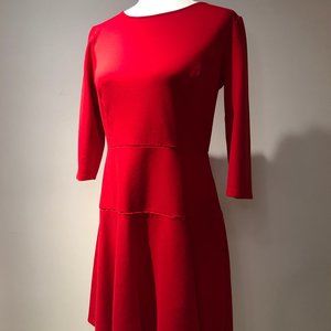 Ann Taylor Red Ponte Dress sz 6